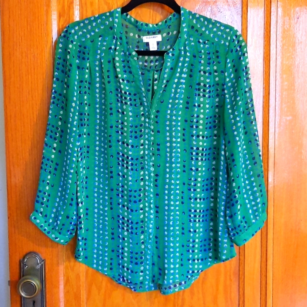 Women's Blue Green Blouse